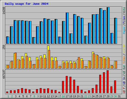 Daily usage for June 2024